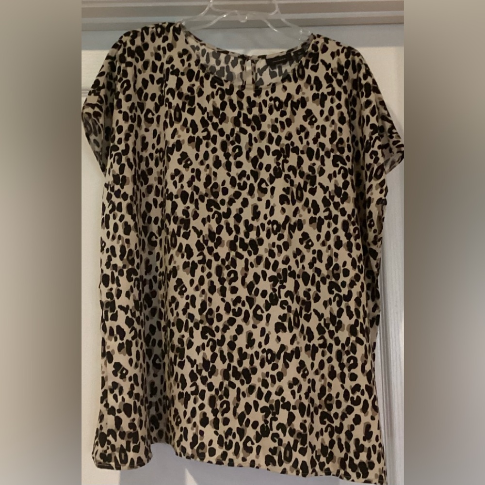 HALOGEN leopard print blouse- 2x